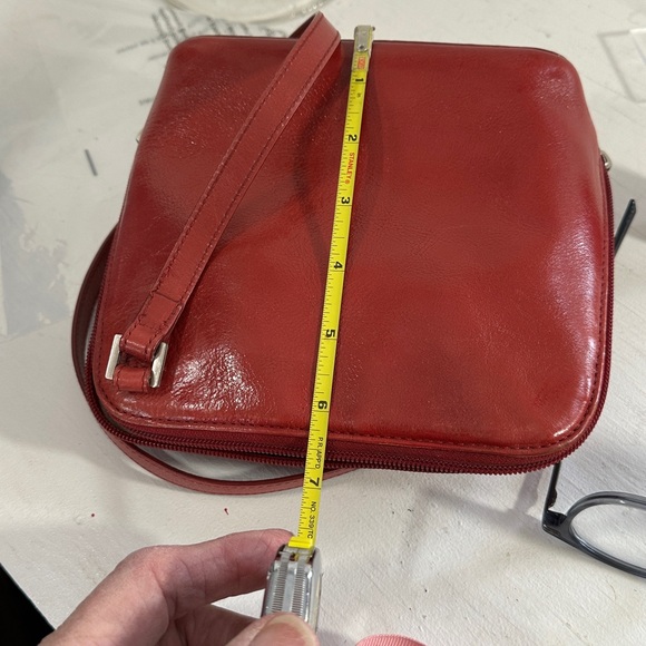 HOBO smooth red leather crossbody bag
